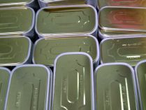Tapas de envase rectangular de espárragos